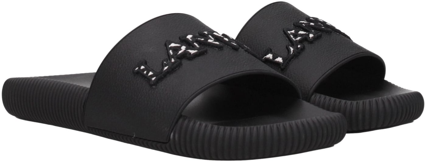 Lanvin Black Cotton Slippers