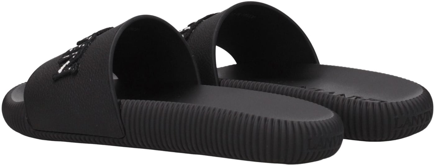 Lanvin Black Cotton Slippers
