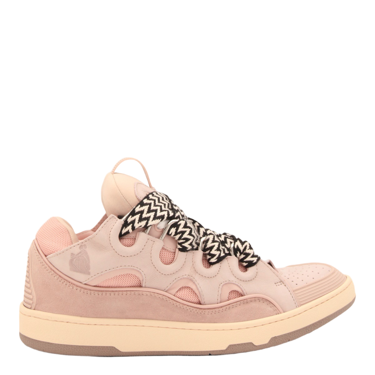 Soft Pink Sneakers with Suede Texture