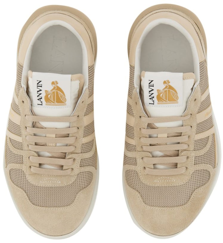 "Clay" Textured Low-Top Sneakers With Cushioned Sole