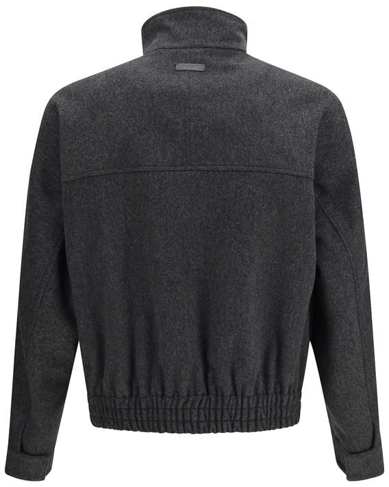 Lardini Gray Wool Oves Aries Bomber