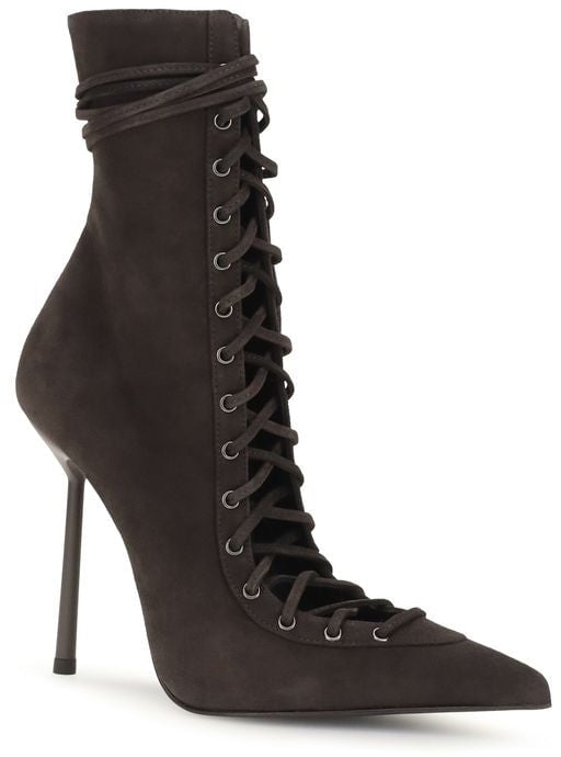 LE SILLA Brown Calf Leather Bos Taurus Lace-Up Boots