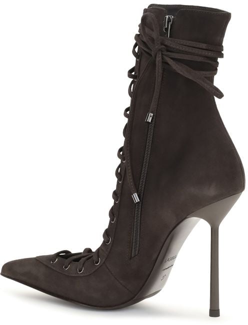 LE SILLA Brown Calf Leather Bos Taurus Lace-Up Boots