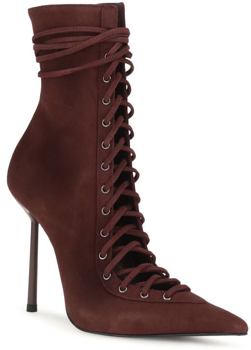 LE SILLA Bordeaux Calf Leather Bos Taurus Lace-Up Boots