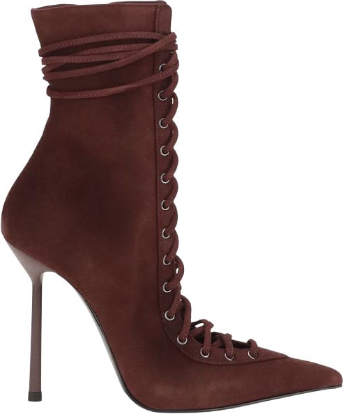 LE SILLA Bordeaux Calf Leather Bos Taurus Lace-Up Boots