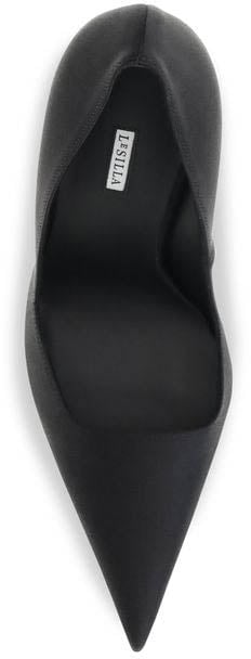 LE SILLA Black Calf Leather Bos Taurus High Heel Pumps