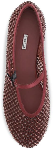 LE SILLA Bordeaux Calf Leather Bos Taurus Ballet Flats