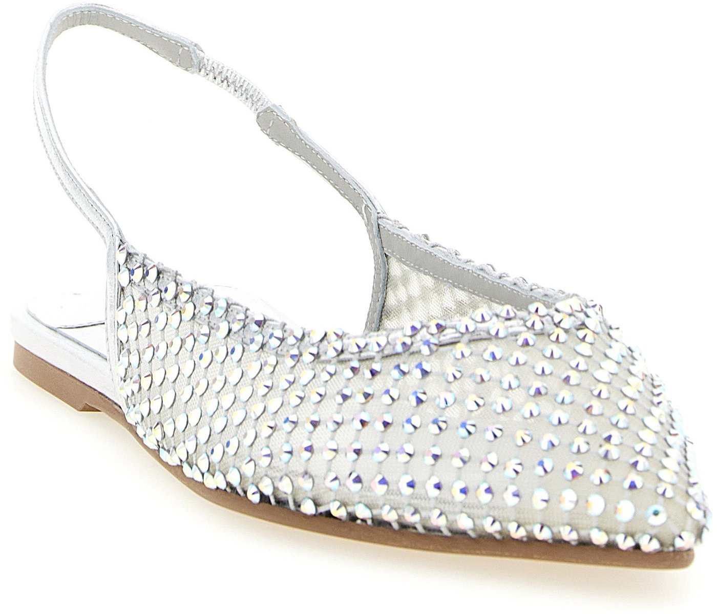 LE SILLA Silver Polyester Ballet Flats