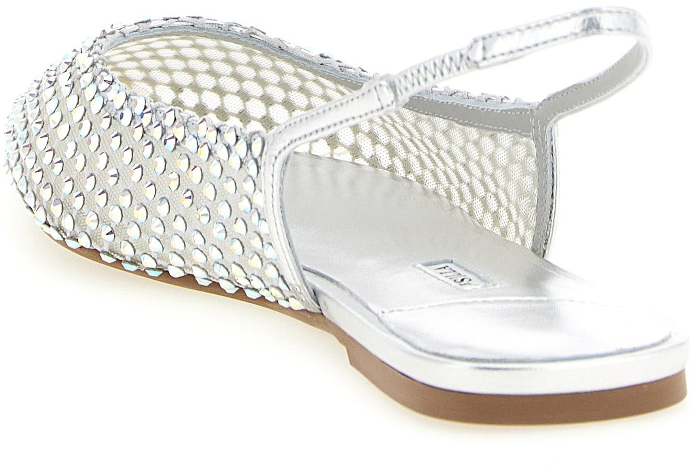 LE SILLA Silver Polyester Ballet Flats