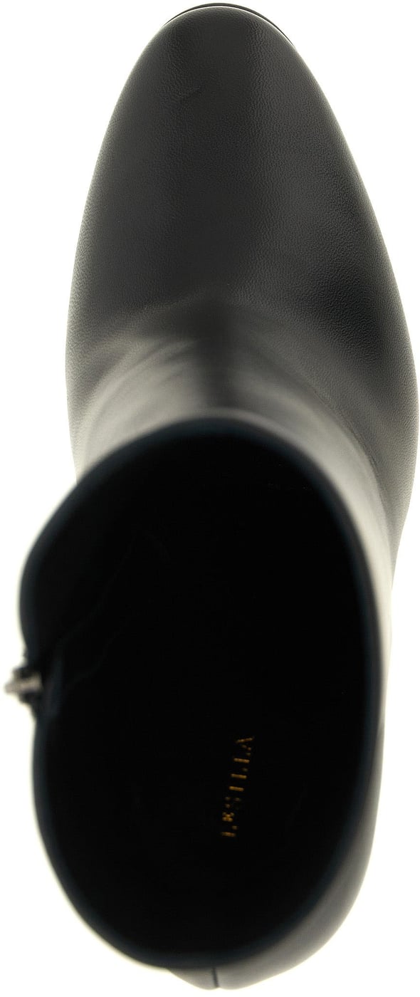 LE SILLA Black Lamb Leather Ankle Boots