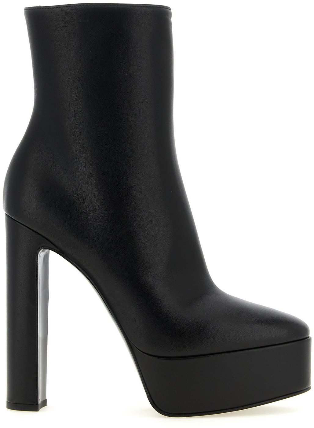 LE SILLA Black Lamb Leather Ankle Boots