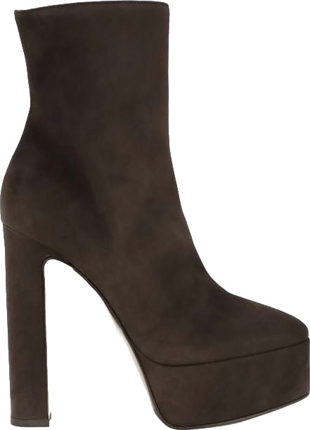 LE SILLA Brown Suede Leather Ankle Boots