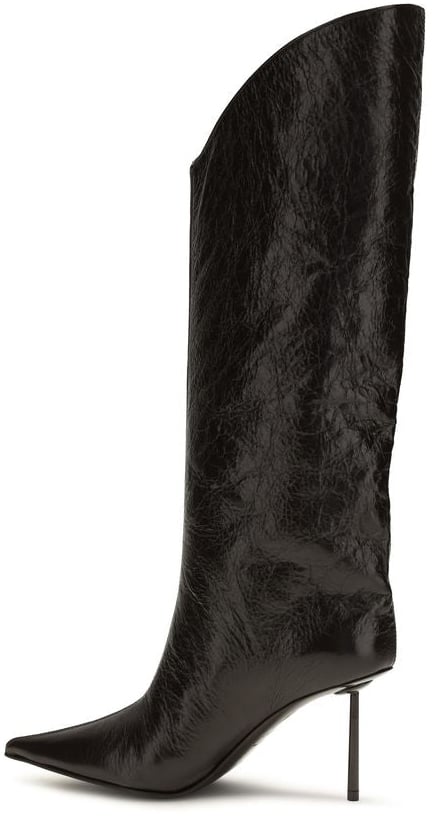 LE SILLA Black Calf Leather Bos Taurus High Heel Boots