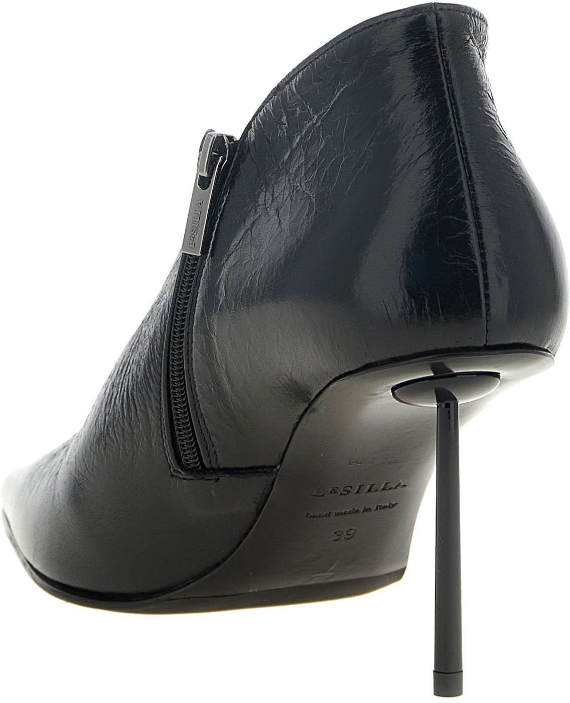 LE SILLA Black Nubuc Leather Ankle Boots