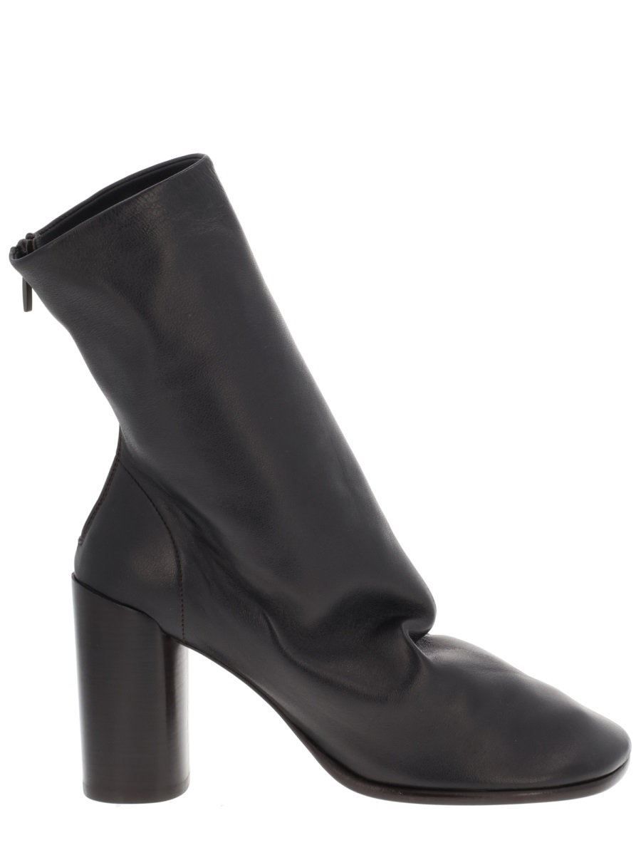 Glove Black Square Toe Zip Leather Boots