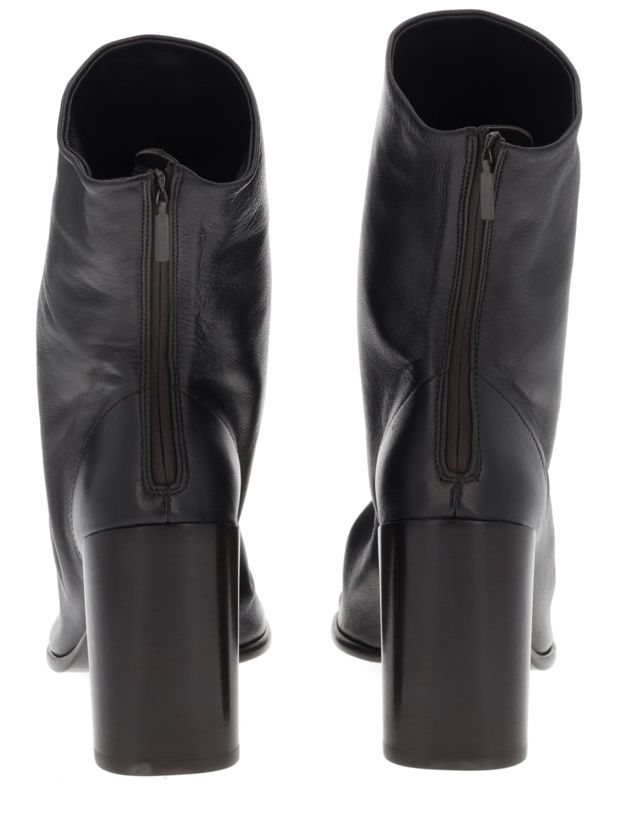 Glove Black Square Toe Zip Leather Boots