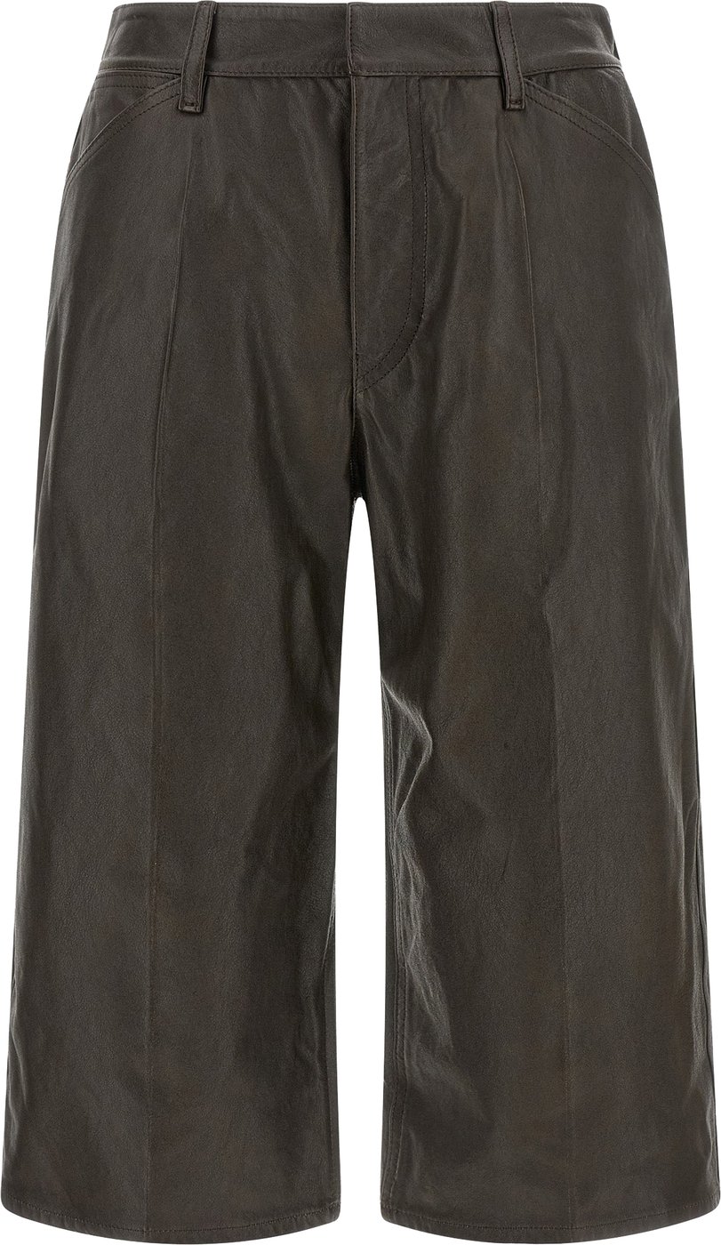 Lemaire Brown Calfskin Bermuda Shorts