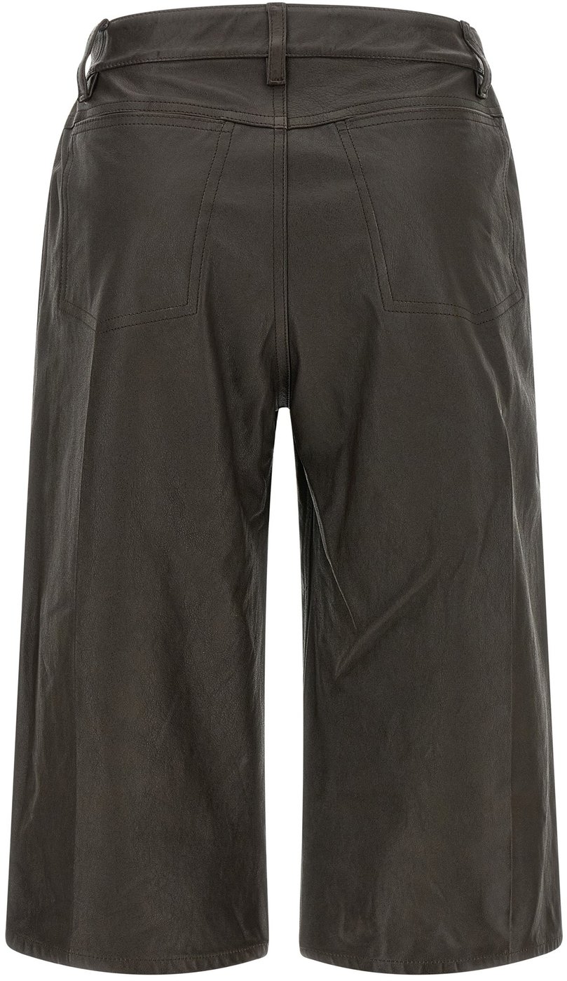 Lemaire Brown Calfskin Bermuda Shorts