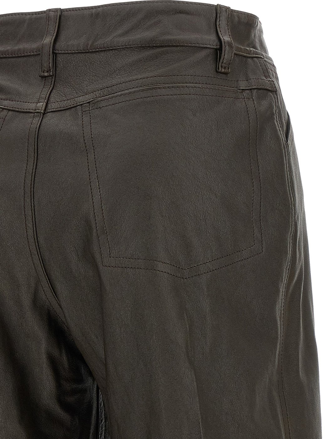 Lemaire Brown Calfskin Bermuda Shorts