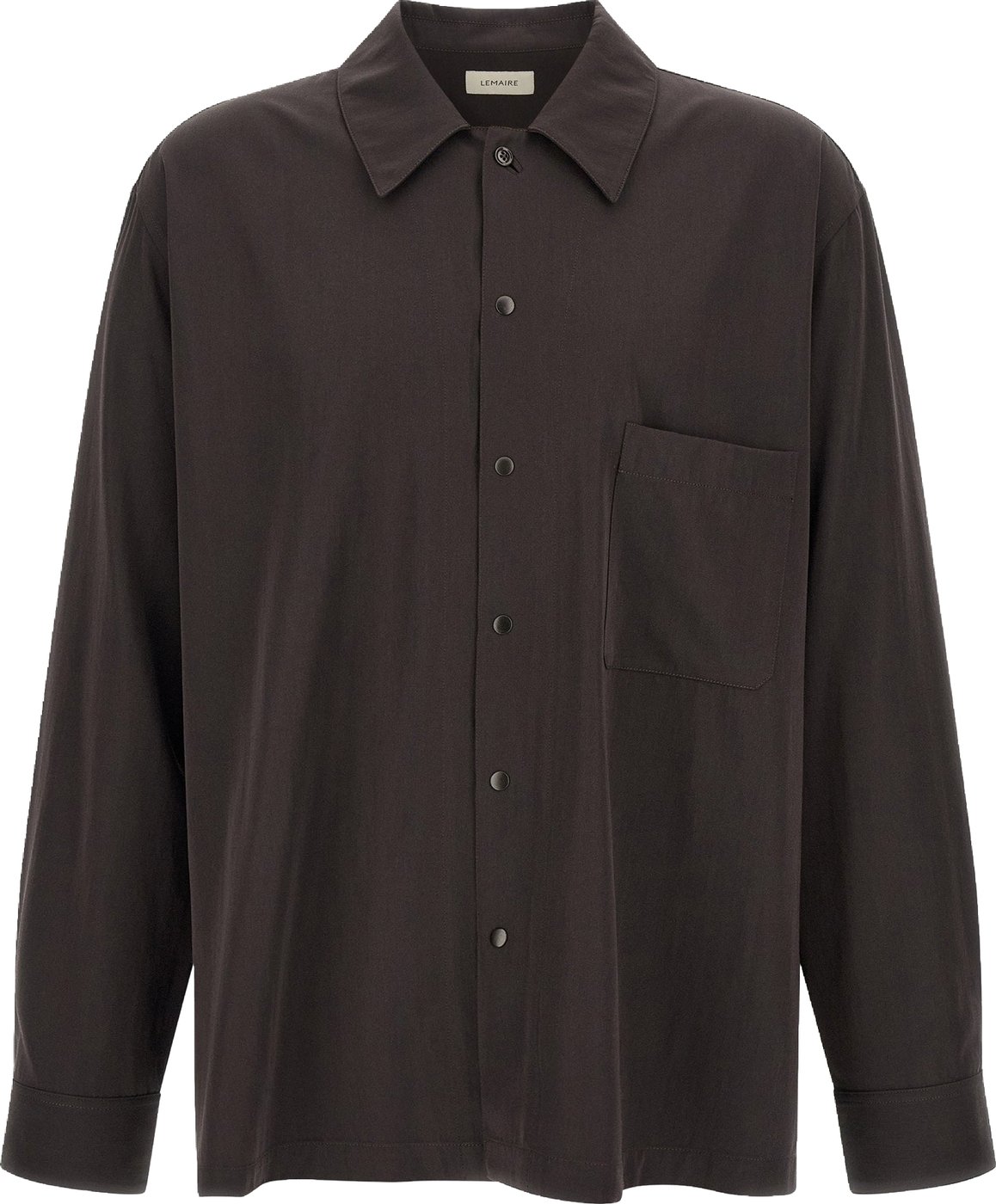 Lemaire Brown Wool Gabardine Overshirt