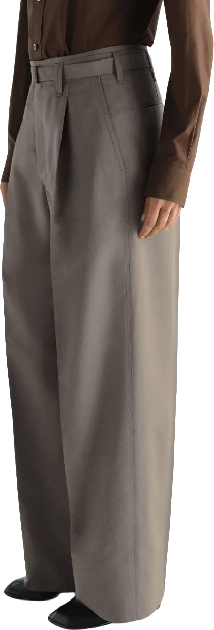 Large Pleated Pants Tonic Grey