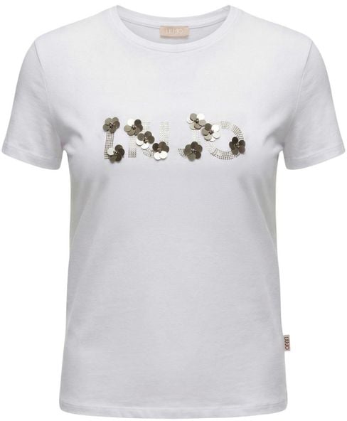 Liu Jo Cream Cotton T-Shirt