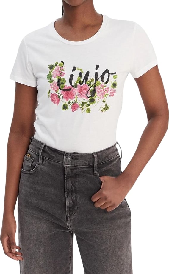 Liu Jo Cream Cotton T-Shirt