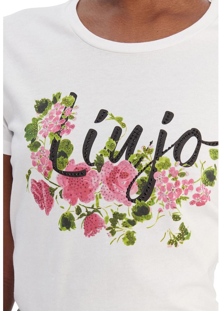 Liu Jo Cream Cotton T-Shirt