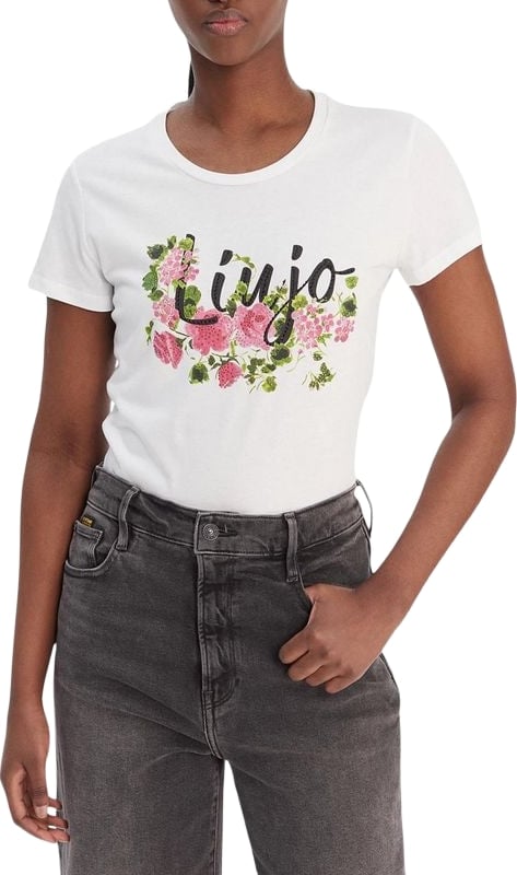 Liu Jo Cream Cotton T-Shirt