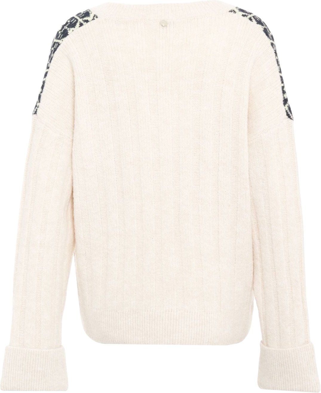 Sweater with rhinestone application