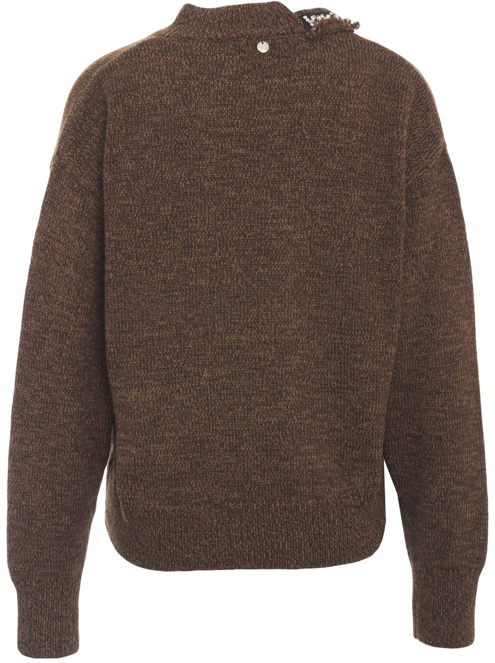 Sweater with rhinestone application
