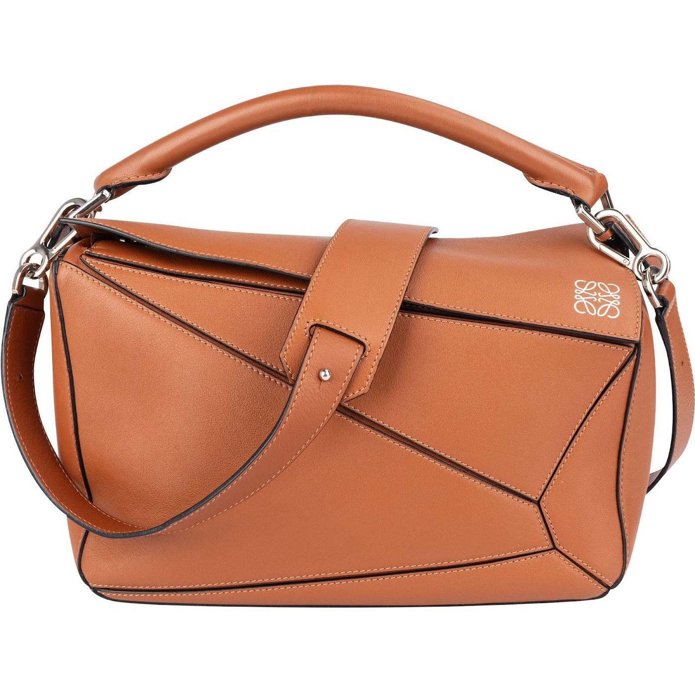 Loewe Brown Leather Puzzle Handbag