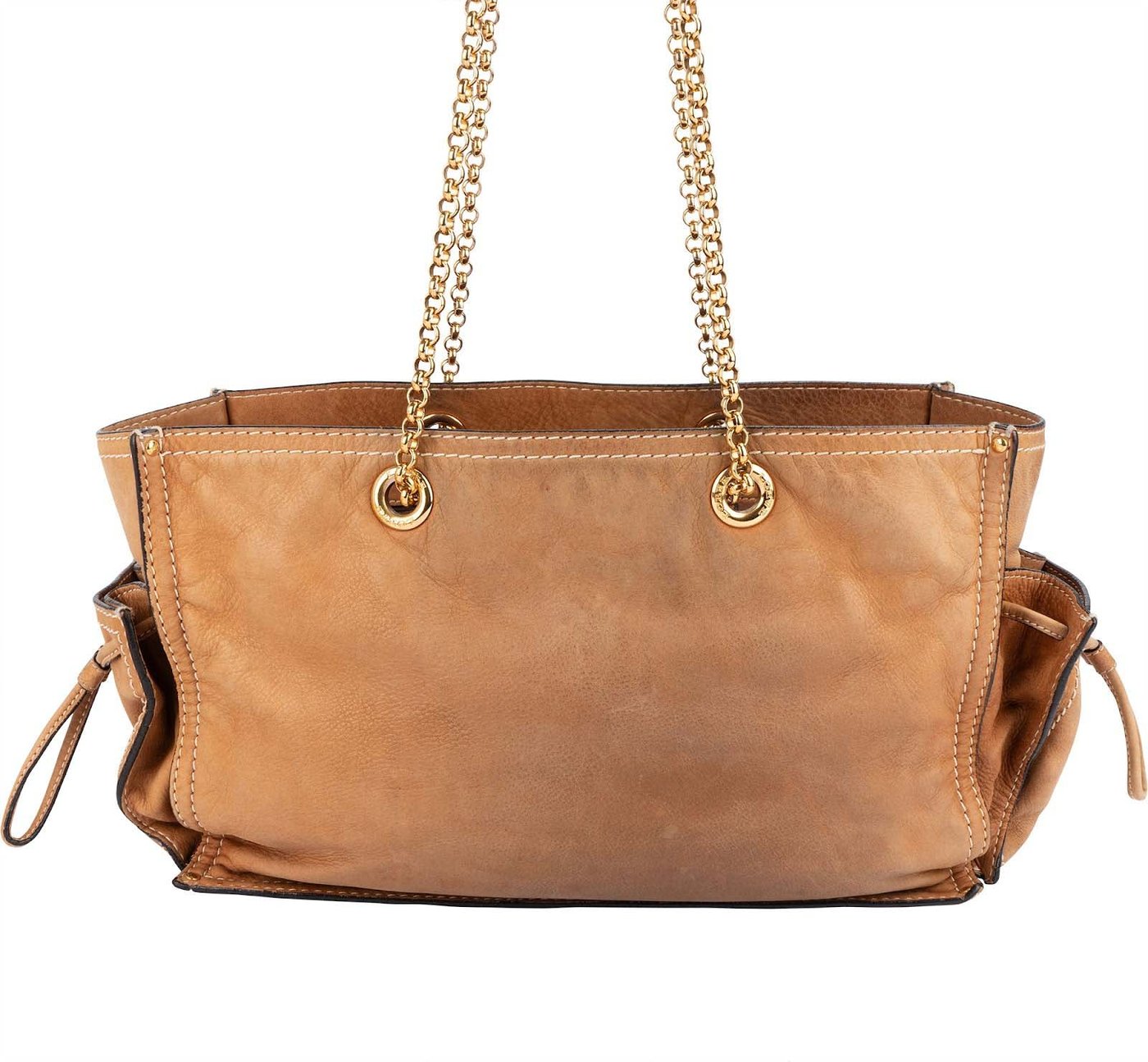 Loewe Leather Crowns Tote Chain Crossbody Bag