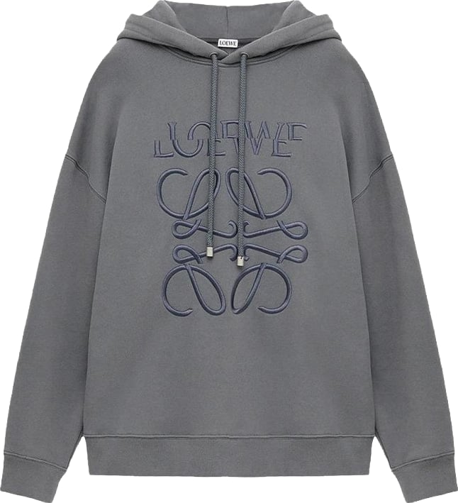 Loewe Split Logo Relaxed Fit Hoodie 'Grey'