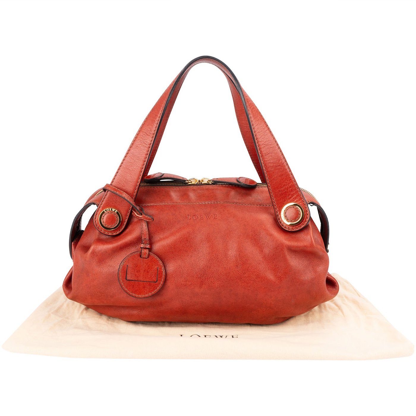 Loewe Orange Red Napa Aire Handbag