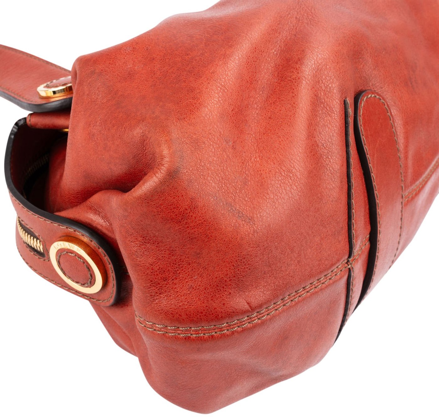 Loewe Orange Red Napa Aire Handbag
