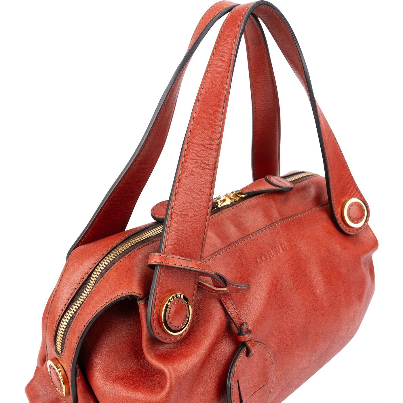 Loewe Orange Red Napa Aire Handbag