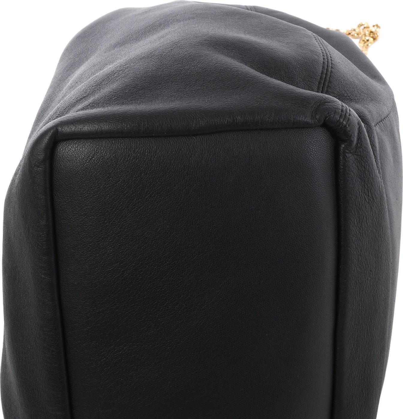 Loewe Squishy Bag Leather Chain Shoulder Bag in Black