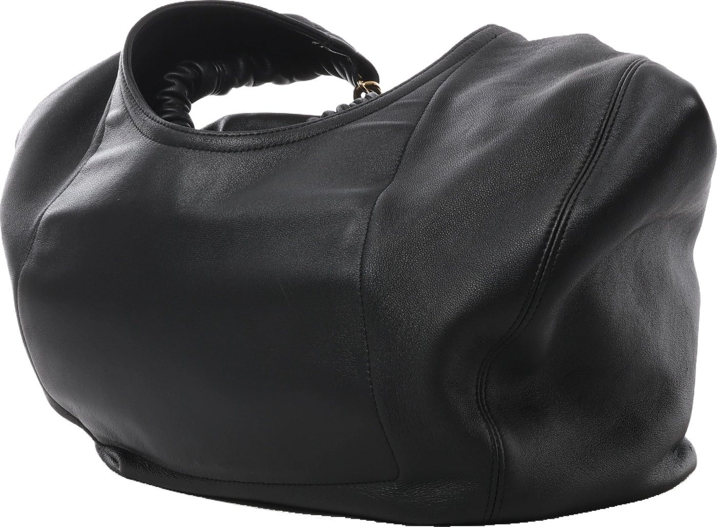 Loewe Squishy Bag Leather Chain Shoulder Bag in Black
