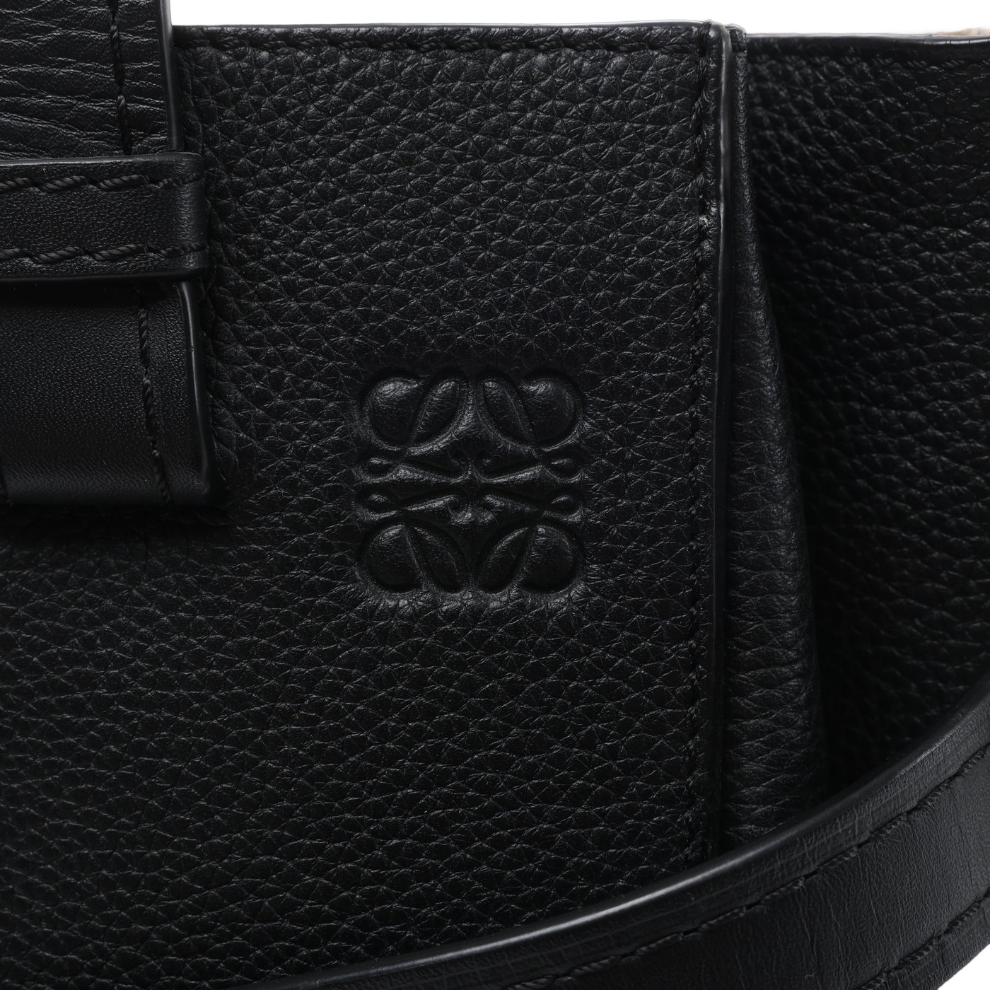 Loewe Gate Top Handle Leather 2Way Handbag in Black
