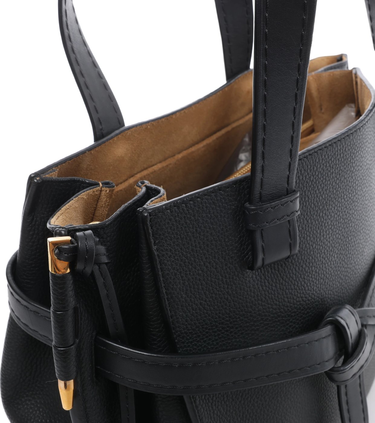 Loewe Gate Top Handle Leather 2Way Handbag in Black