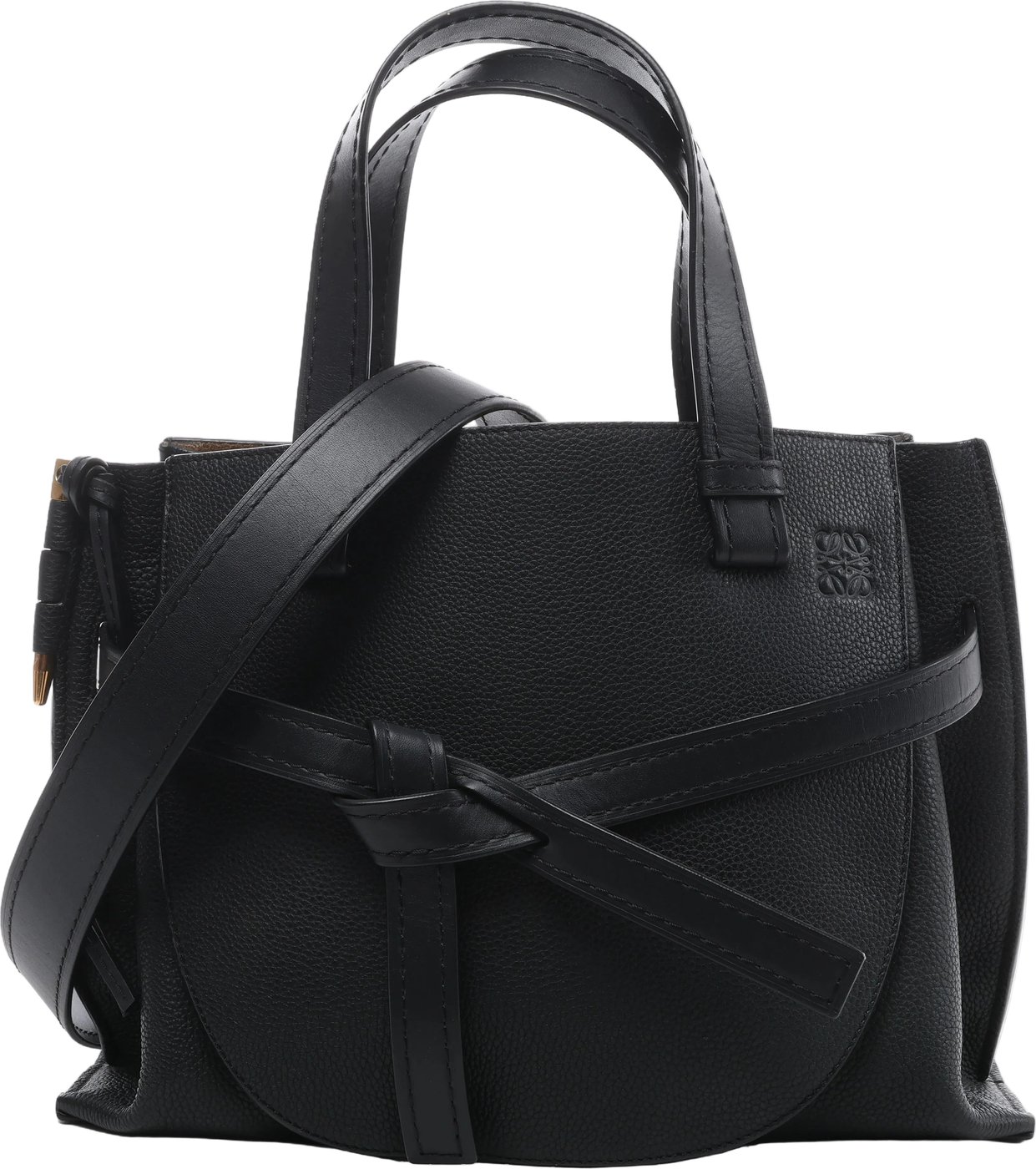 Loewe Gate Top Handle Leather 2Way Handbag in Black