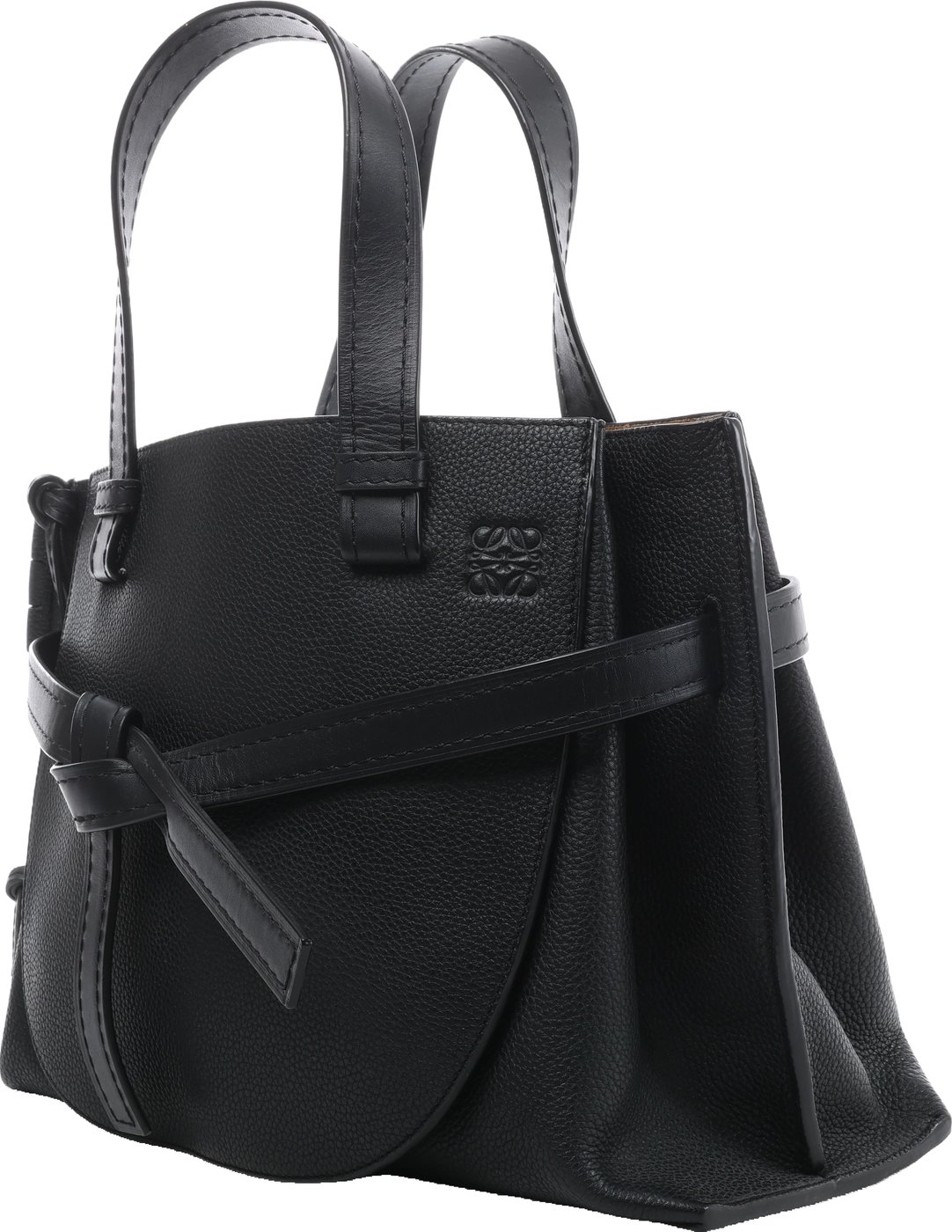 Loewe Gate Top Handle Leather 2Way Handbag in Black