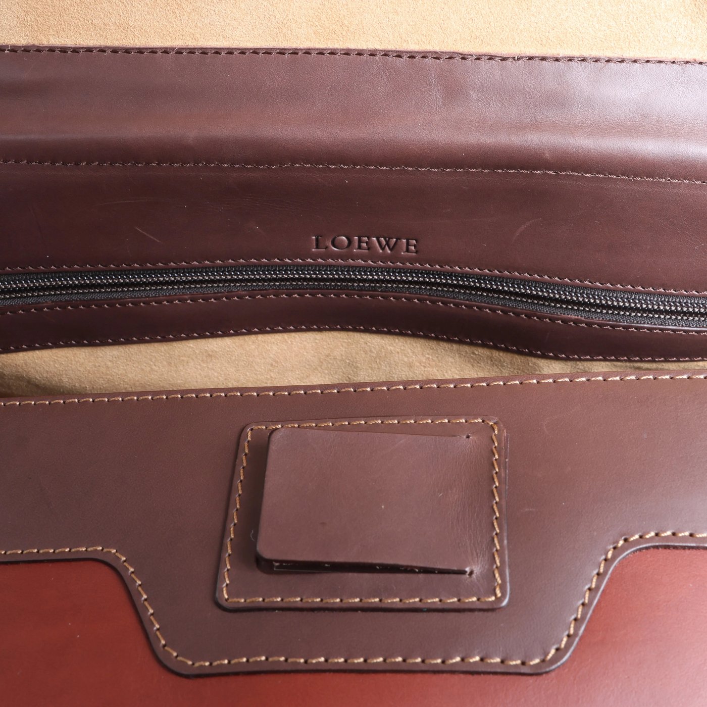 Loewe Vintage Leather Travel Bag in Brown