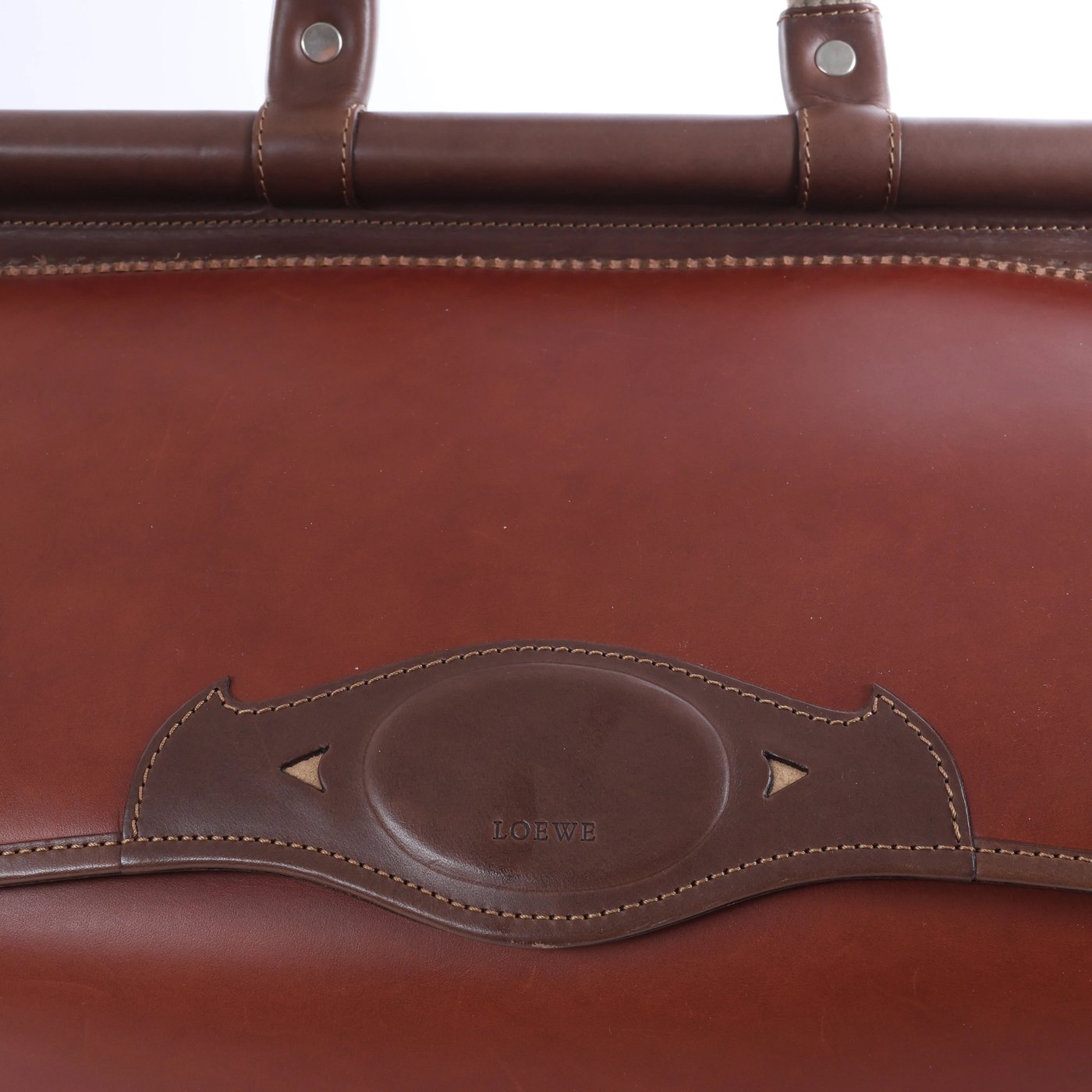 Loewe Vintage Leather Travel Bag in Brown