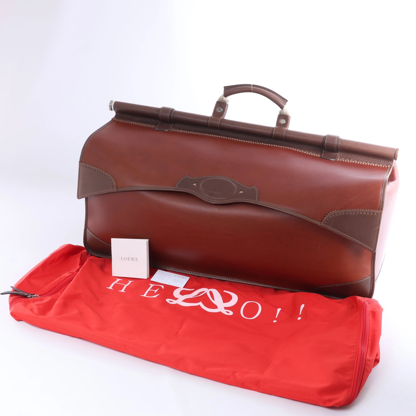 Loewe Vintage Leather Travel Bag in Brown