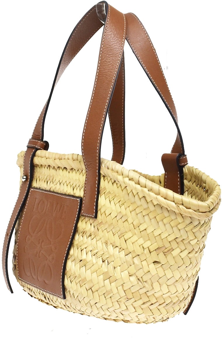 Loewe Basket Woven Raffia with Applique Medium