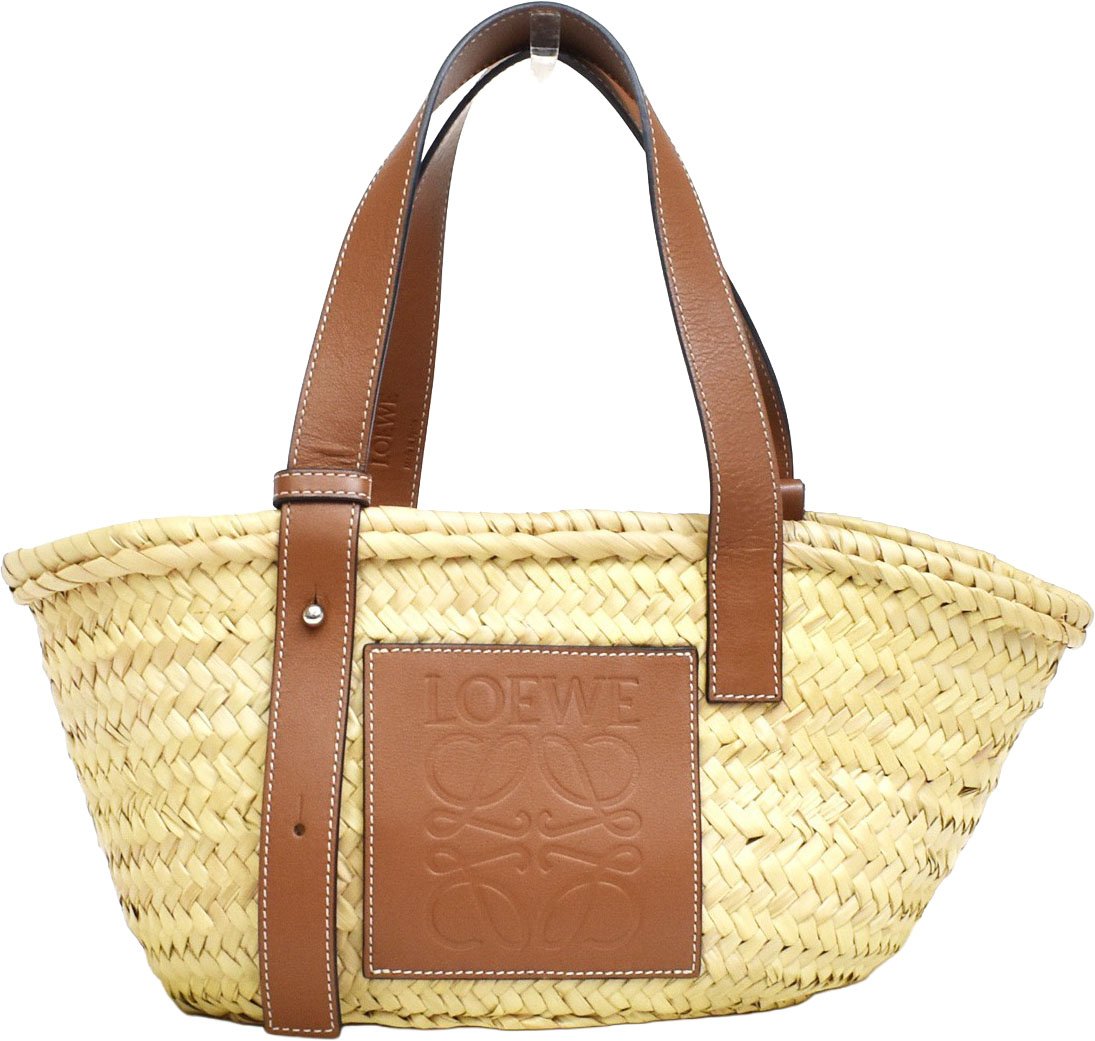 Loewe Basket Woven Raffia with Applique Medium