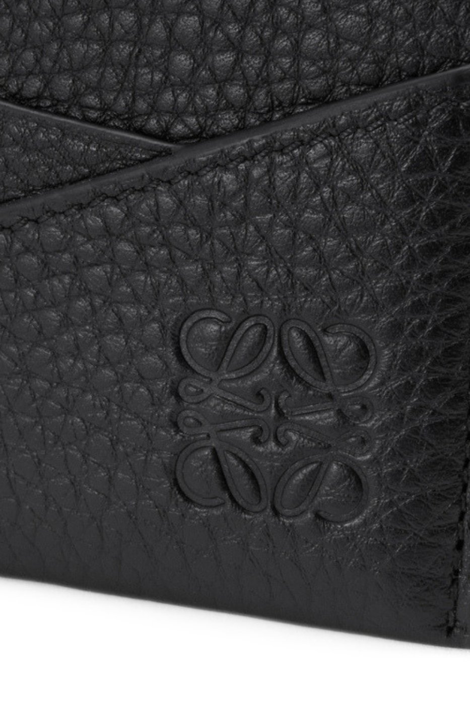 Loewe Puzzle Plain Cardholder Grained Black