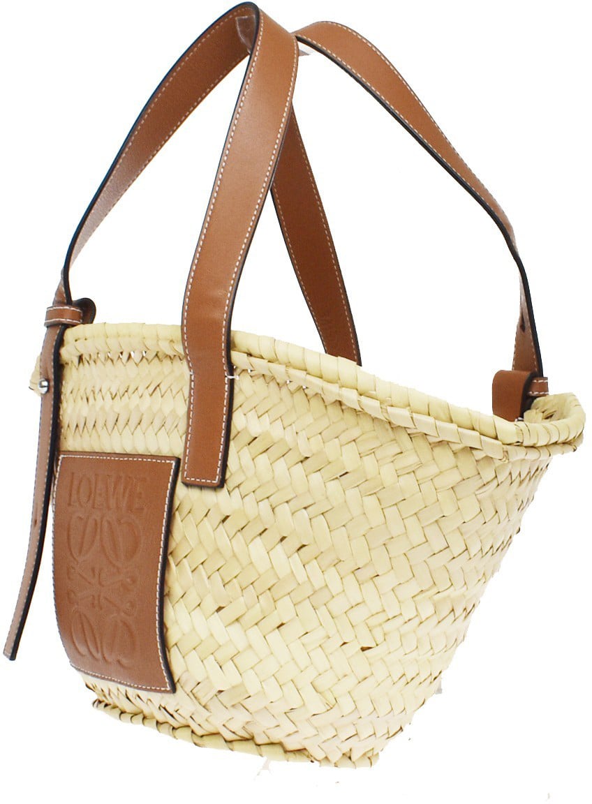 Loewe Basket Woven Raffia with Applique Medium